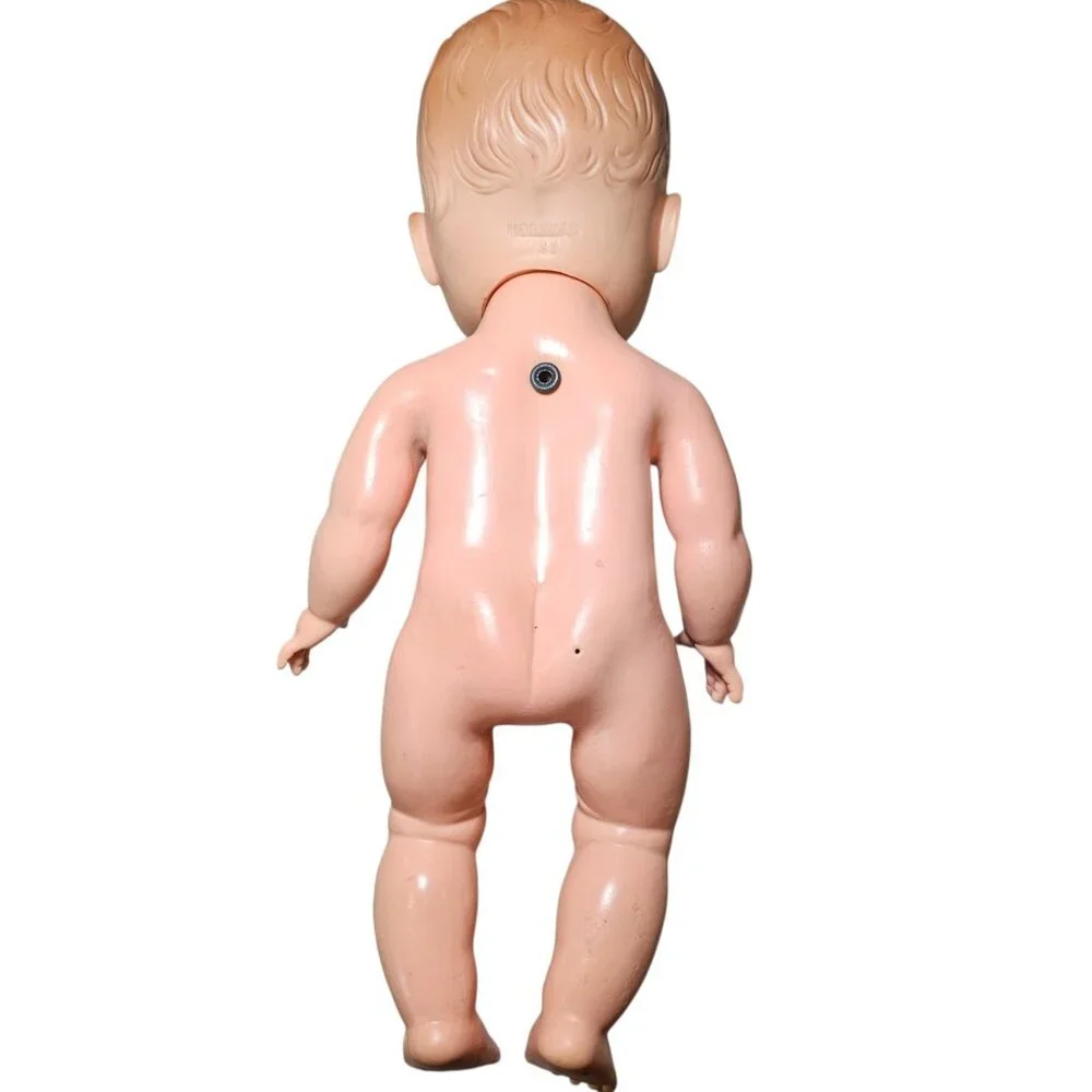 VTG 60s Horsman Baby Doll Molded Hair Drink Wet 12‎ Inch Green Sleepy Eyes